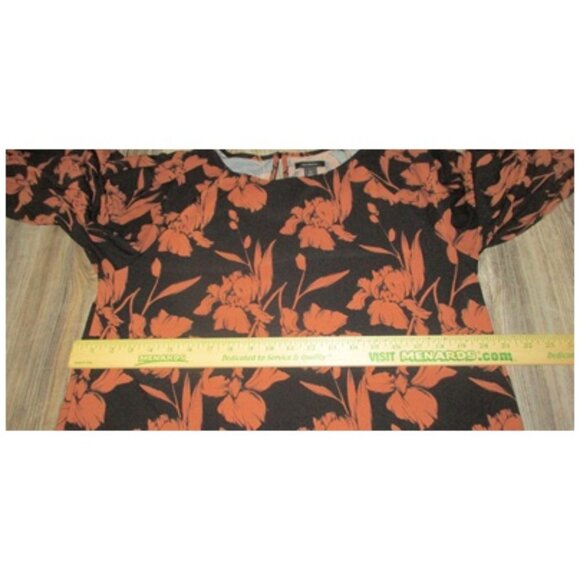 Halogen Womens Size M Black Brown Floral Knit Top Career Whimsigoth Boho Fall - Picture 8 of 14